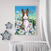 Charger l&#39;image dans la galerie, Lapin dans la stupéfaction - diamant rond complet - 30x40cm
