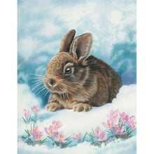 Charger l&#39;image dans la galerie, Lapin dans la stupéfaction - diamant rond complet - 30x40cm
