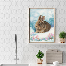 Charger l&#39;image dans la galerie, Lapin dans la stupéfaction - diamant rond complet - 30x40cm
