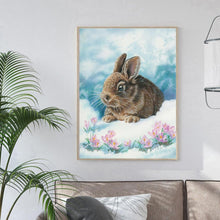 Charger l&#39;image dans la galerie, Lapin dans la stupéfaction - diamant rond complet - 30x40cm
