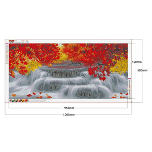 Chute d’eau - peinture complète de diamant - 50x100cm