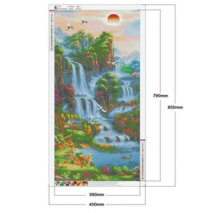 Chute d’eau - peinture complète en diamant - 85x45cm