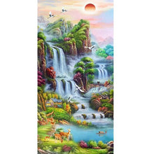Charger l&#39;image dans la galerie, Chute d’eau - peinture complète en diamant - 85x45cm
