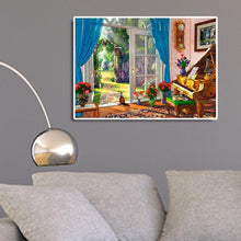 Charger l&#39;image dans la galerie, Cour de chat - diamant rond complet - 40x30cm
