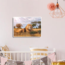 Charger l&#39;image dans la galerie, Lion animal - diamant rond complet - 40x30cm
