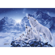 Charger l'image dans la galerie, Loups hurlant - diamant rond complet - 40x30cm
