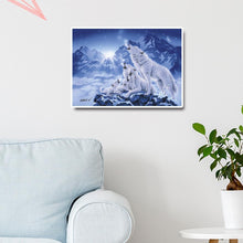 Charger l'image dans la galerie, Loups hurlant - diamant rond complet - 40x30cm
