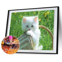 Charger l&#39;image dans la galerie, Panier de chat - diamant rond complet - 40x30cm
