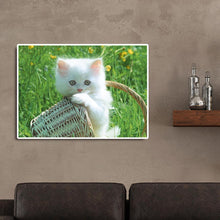 Charger l&#39;image dans la galerie, Panier de chat - diamant rond complet - 40x30cm
