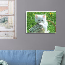 Charger l&#39;image dans la galerie, Panier de chat - diamant rond complet - 40x30cm
