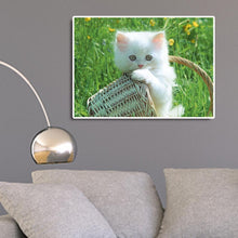 Charger l&#39;image dans la galerie, Panier de chat - diamant rond complet - 40x30cm
