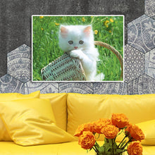 Charger l&#39;image dans la galerie, Panier de chat - diamant rond complet - 40x30cm
