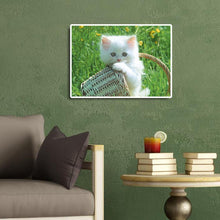 Charger l&#39;image dans la galerie, Panier de chat - diamant rond complet - 40x30cm
