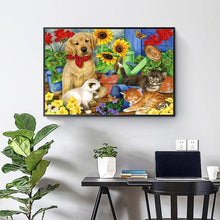Charger l&#39;image dans la galerie, Chat et chien - diamant rond complet - 30x40cm

