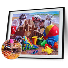 Charger l&#39;image dans la galerie, Chiens de plage - diamant rond complet - 30x40cm
