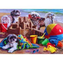 Charger l&#39;image dans la galerie, Chiens de plage - diamant rond complet - 30x40cm
