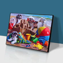 Charger l&#39;image dans la galerie, Chiens de plage - diamant rond complet - 30x40cm
