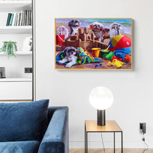 Charger l&#39;image dans la galerie, Chiens de plage - diamant rond complet - 30x40cm
