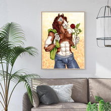 Charger l&#39;image dans la galerie, Cheval de catoon - diamant rond complet - 30x40cm
