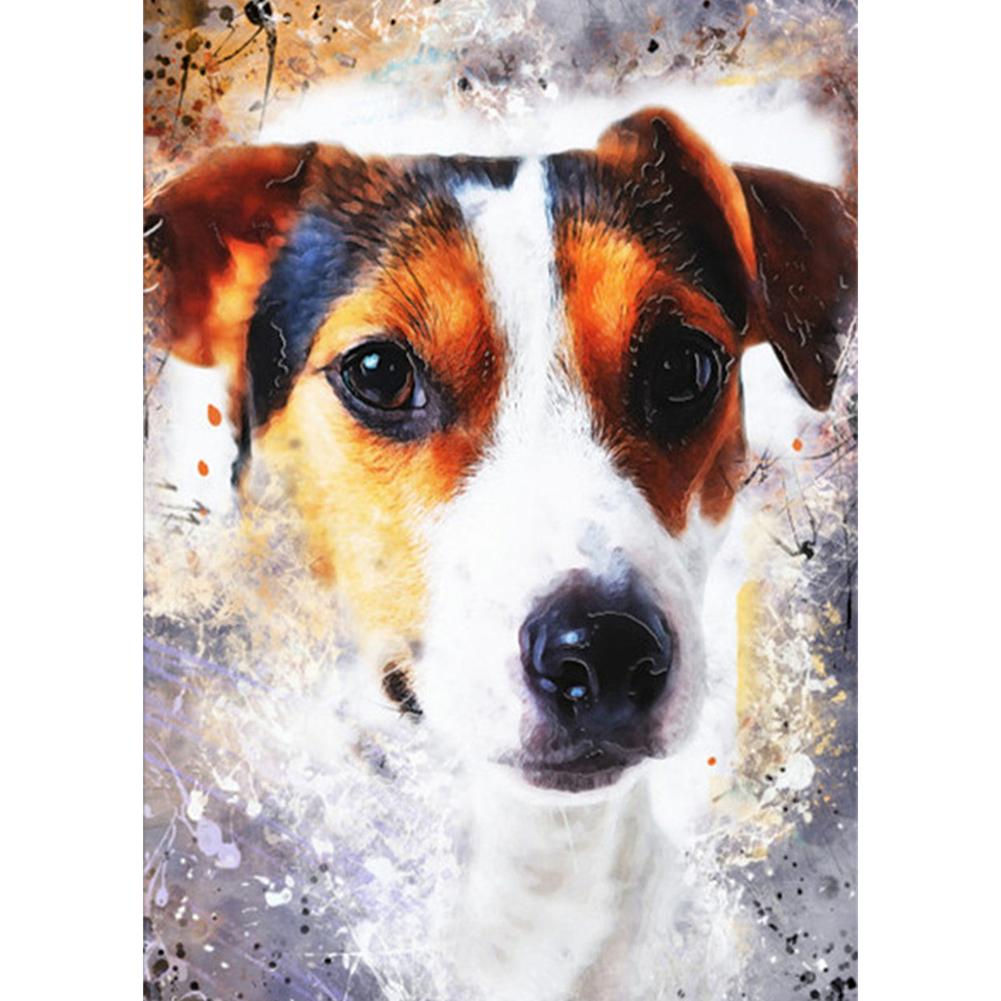 Chien - diamant rond complet - 30x40cm