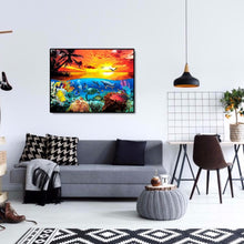 Charger l&#39;image dans la galerie, Monde sous-marin - diamant rond complet - 50x40cm
