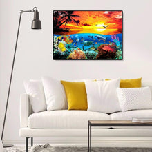 Charger l&#39;image dans la galerie, Monde sous-marin - diamant rond complet - 50x40cm
