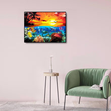 Charger l&#39;image dans la galerie, Monde sous-marin - diamant rond complet - 50x40cm

