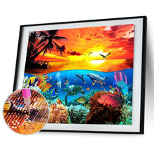 Charger l&#39;image dans la galerie, Monde sous-marin - diamant rond complet - 50x40cm
