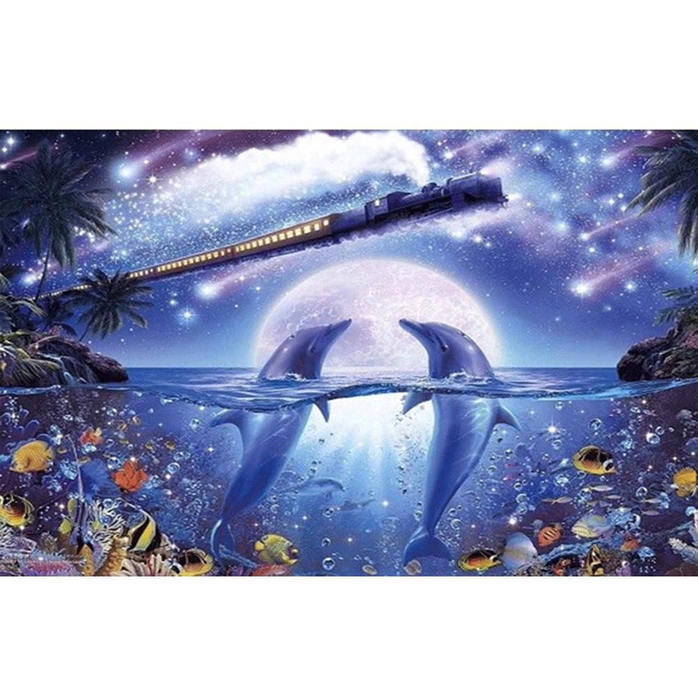 Monde sous-marin - diamant rond complet - 50x40cm