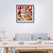Charger l&#39;image dans la galerie, Souris et tasse - diamant rond complet - 30x30cm
