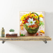 Charger l&#39;image dans la galerie, Panier à fleurs - diamant rond complet - 30x30cm
