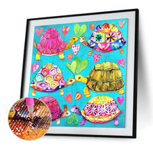 Charger l&#39;image dans la galerie, Tortue - diamant rond complet - 30x30cm
