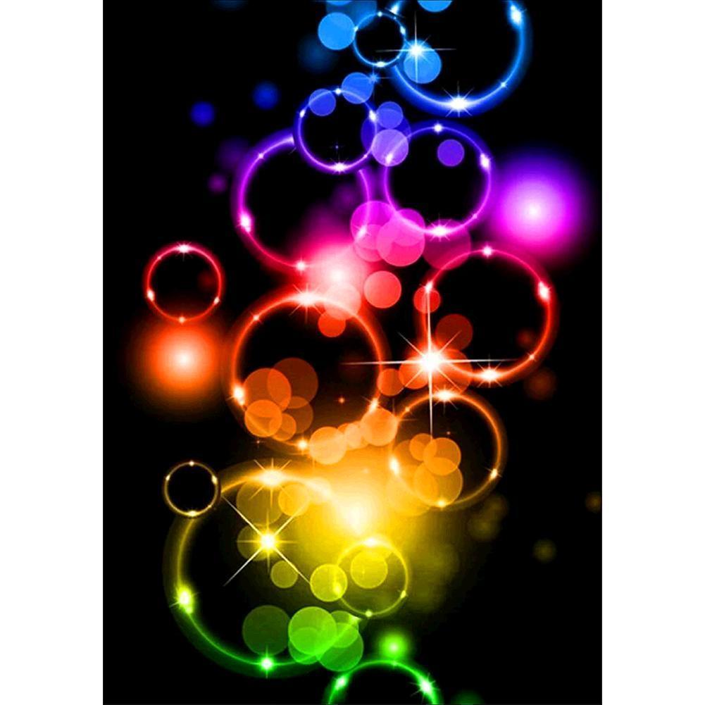 Cercle de bulles - diamant rond complet - 30x40cm