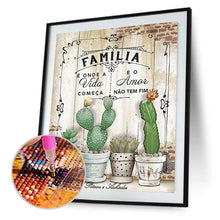 Charger l&#39;image dans la galerie, Cactus et lettres - diamant rond complet - 30x40cm
