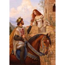 Charger l&#39;image dans la galerie, Princesse et chevalier - diamant rond complet - 30x40cm
