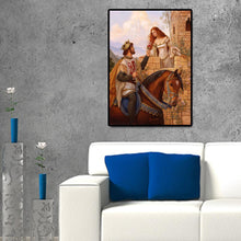 Charger l&#39;image dans la galerie, Princesse et chevalier - diamant rond complet - 30x40cm
