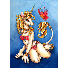 Charger l&#39;image dans la galerie, Fille de cheval - diamant rond complet - 30x40cm
