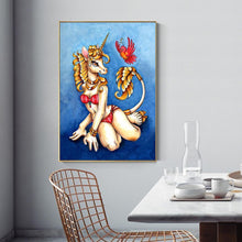 Charger l&#39;image dans la galerie, Fille de cheval - diamant rond complet - 30x40cm
