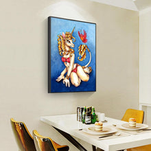 Charger l&#39;image dans la galerie, Fille de cheval - diamant rond complet - 30x40cm
