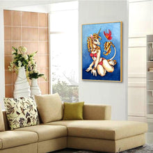 Charger l&#39;image dans la galerie, Fille de cheval - diamant rond complet - 30x40cm
