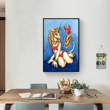 Charger l&#39;image dans la galerie, Fille de cheval - diamant rond complet - 30x40cm
