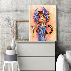 Tiger girl - diamant rond complet - 30x40cm