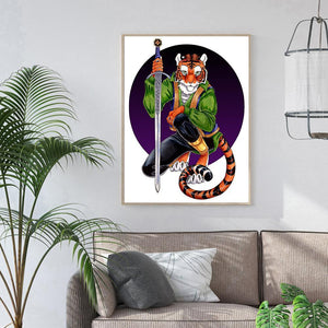 Tiger girl - diamant rond complet - 30x40cm