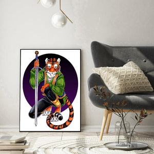 Tiger girl - diamant rond complet - 30x40cm