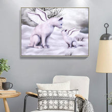 Charger l&#39;image dans la galerie, Chat avec des ailes femmes - diamant rond complet - 30x40cm
