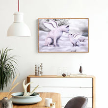 Charger l&#39;image dans la galerie, Chat avec des ailes femmes - diamant rond complet - 30x40cm
