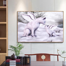 Charger l&#39;image dans la galerie, Chat avec des ailes femmes - diamant rond complet - 30x40cm

