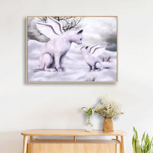 Charger l&#39;image dans la galerie, Chat avec des ailes femmes - diamant rond complet - 30x40cm

