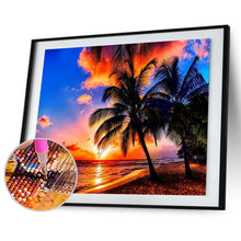 Charger l&#39;image dans la galerie, Paysage de bord de mer - diamant rond complet - 40x30cm
