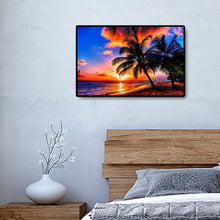 Charger l&#39;image dans la galerie, Paysage de bord de mer - diamant rond complet - 40x30cm
